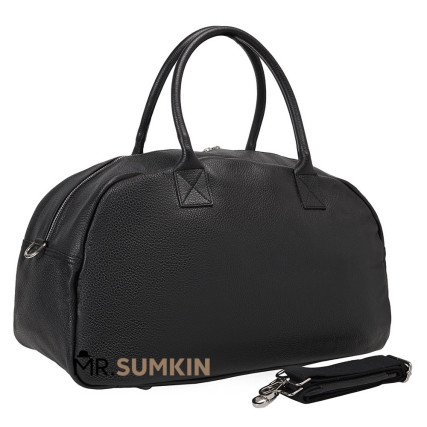Дорожная кожаная сумка Virginia Conti (Италия) черная VC03203black – Фото 5