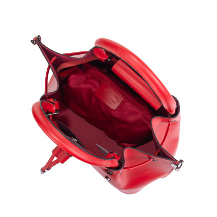 Кожаная женская сумка Virginia Conti (Италия) красная VC1652red – Фото 4