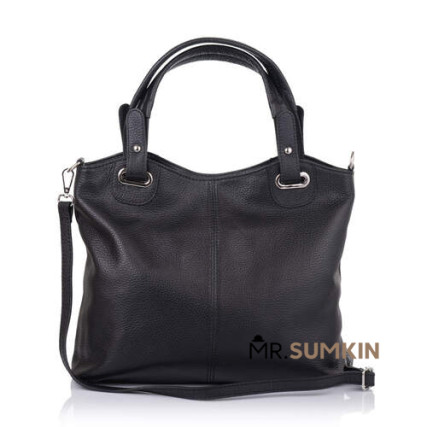 Кожаная женская сумка Virginia Conti (Италия) черная VC2234black – Фото 3