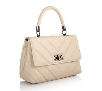 Кожаная женская сумка Virginia Conti (Италия) бежевая VC02714beige