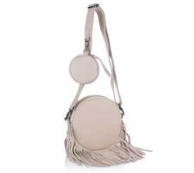 Кожаная женская сумка Virginia Conti (Италия) бежевая VC2765beige