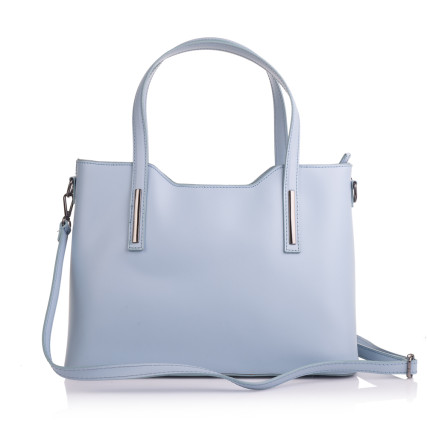 Кожаная женская сумка Virginia Conti (Италия) голубая VC8066blue – Фото 3