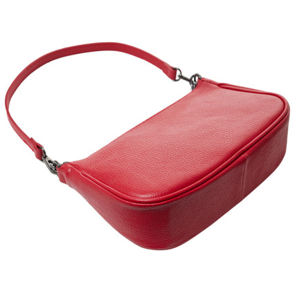 Кожаная женская сумка-багет Virginia Conti (Италия) красная VC8920red