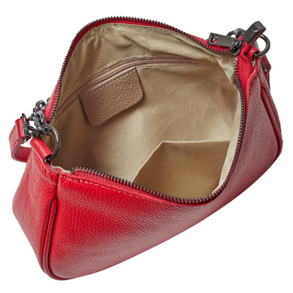 Кожаная женская сумка-багет Virginia Conti (Италия) красная VC8920red