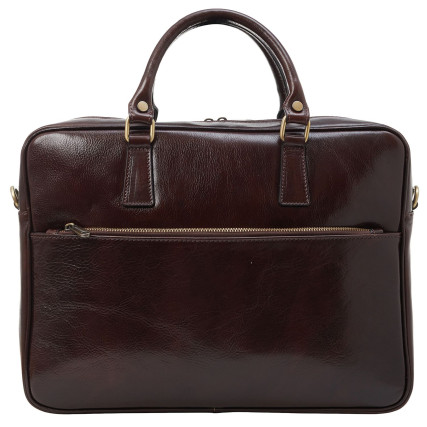 Мужской кожаный портфель Virginia Conti (Италия) коричневый VCm01287brown – Фото 1