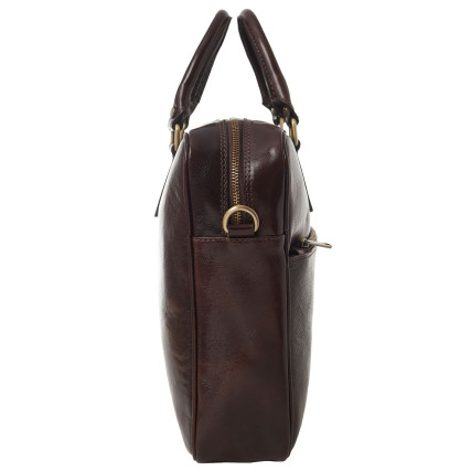 Мужской кожаный портфель Virginia Conti (Италия) коричневый VCm01287brown – Фото 3