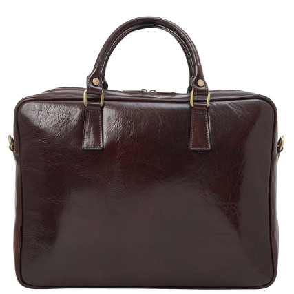 Мужской кожаный портфель Virginia Conti (Италия) коричневый VCm01287brown – Фото 4
