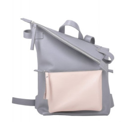 Кожаный серый рюкзак JIZUZ VOYAGER GREY/NUDE 