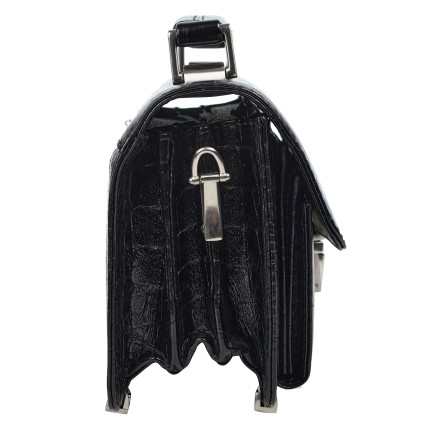 Мужская кожаная барсетка Canpellini черная c1278-202 кроко – Фото 3