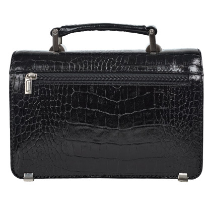 Мужская кожаная барсетка Canpellini черная c1278-202 кроко – Фото 4
