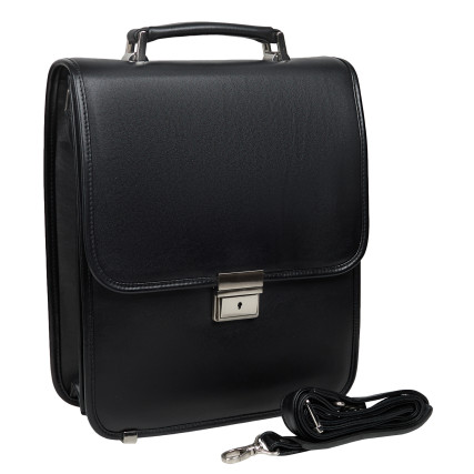 Мужской кожаный портфель-барсетка под A4 черный Canpellini 1585-101 – Фото 2