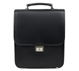Мужской кожаный портфель-барсетка под A4 черный Canpellini 1585-101