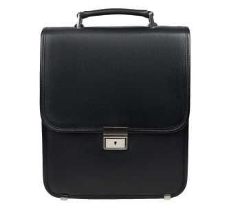 Мужской кожаный портфель-барсетка под A4 черный Canpellini 1585-101