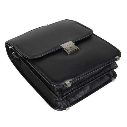 Мужской кожаный портфель-барсетка под A4 черный Canpellini 1585-101 – Фото 5