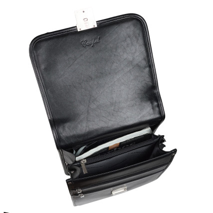 Мужской кожаный портфель-барсетка под A4 черный Canpellini 1585-101 – Фото 7