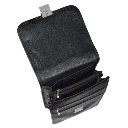 Мужской кожаный портфель-барсетка под A4 черный Canpellini 1585-7 – Фото 6