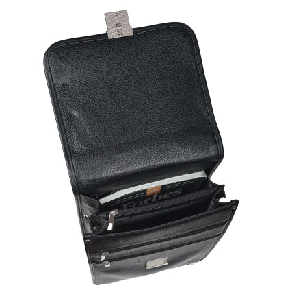 Мужской кожаный портфель-барсетка под A4 черный Canpellini 1585-7 – Фото 7
