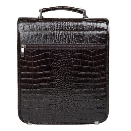 Мужской кожаный портфель-барсетка под A4 коричневый Canpellini 1585-11 кроко – Фото 3