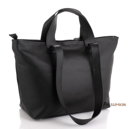 Кожаная женская черная сумка Virginia Conti (Италия) VC02771black – Фото 1