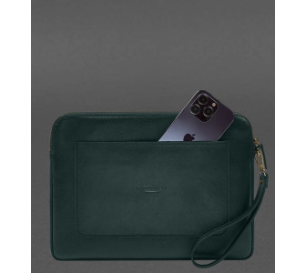 Кожаный чехол для ноутбука на молнии с карманом и петлей на руку 13'' BlankNote