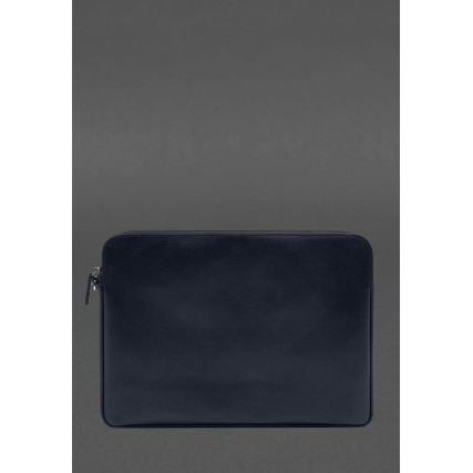 Кожаный чехол для ноутбука на молнии с карманом и петлей на руку 13'' BlankNote синий