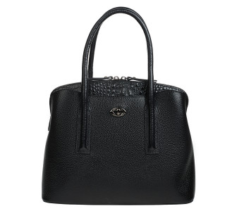Кожаная деловая женская сумка Desisan черная 590-011