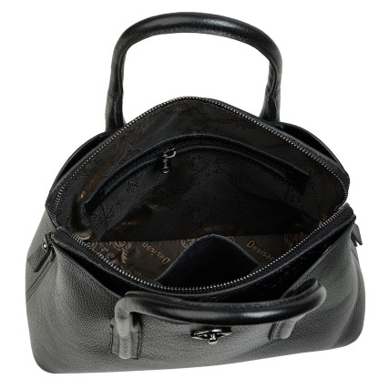 Кожаная деловая женская сумка Desisan черная 590-011 – Фото 6