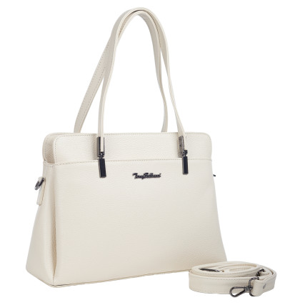 Кожаная женская сумка Tony Bellucci бежевая 0438-201 – Фото 2