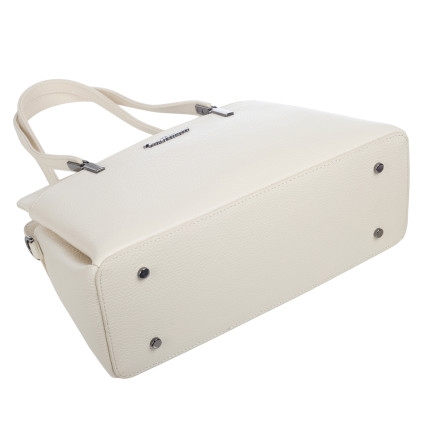 Кожаная женская сумка Tony Bellucci бежевая 0438-201 – Фото 5