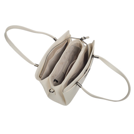 Кожаная женская сумка Tony Bellucci бежевая 0438-201 – Фото 6