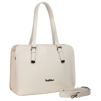 Кожаная женская сумка Tony Bellucci бежевая 0506-201 – Фото 3