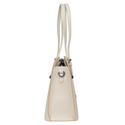 Кожаная женская сумка Tony Bellucci бежевая 0506-201 – Фото 4