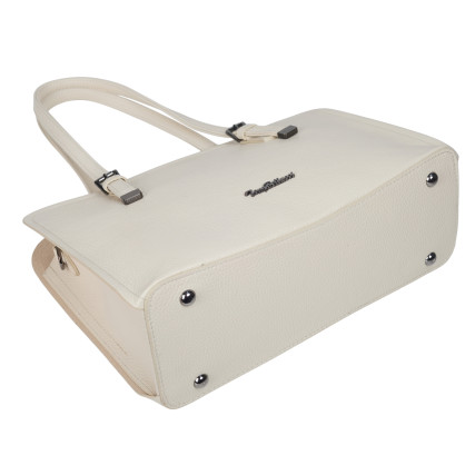 Кожаная женская сумка Tony Bellucci бежевая 0506-201 – Фото 5