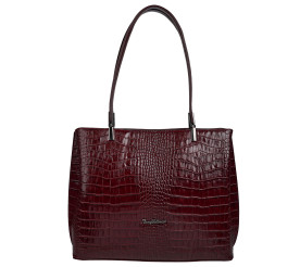 Кожаная женская сумка Tony Bellucci бордо 0283-358 кроко