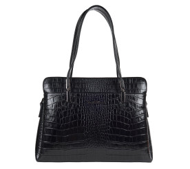 Кожаная женская сумка Tony Bellucci черная 0438-356 кроко