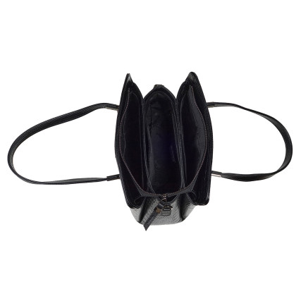 Кожаная женская сумка Tony Bellucci черная 0438-356 кроко – Фото 6