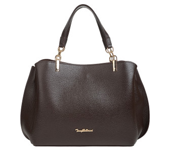Кожаная женская сумка Tony Bellucci коричневая 0339-286