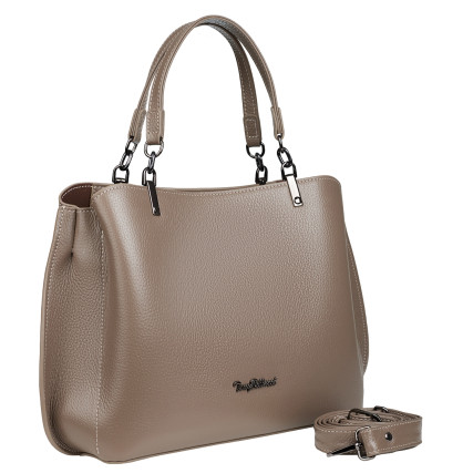 Кожаная женская сумка Tony Bellucci тауп 0339-213 – Фото 2