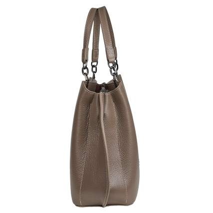 Кожаная женская сумка Tony Bellucci тауп 0339-213 – Фото 4