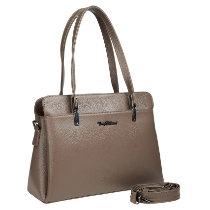 Кожаная женская сумка Tony Bellucci тауп 0438-213 – Фото 2