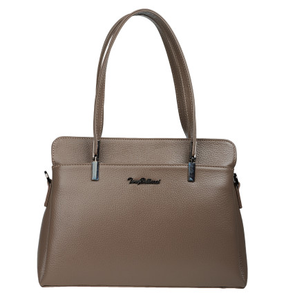 Кожаная женская сумка Tony Bellucci тауп 0438-213 – Фото 1