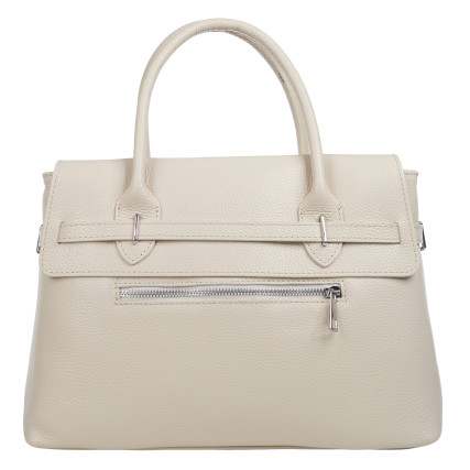 Кожаная женская сумка Virginia Conti бежевая VC03542beige – Фото 3