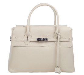 Кожаная женская сумка Virginia Conti бежевая VC03542beige