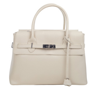 Кожаная женская сумка Virginia Conti бежевая VC03542beige