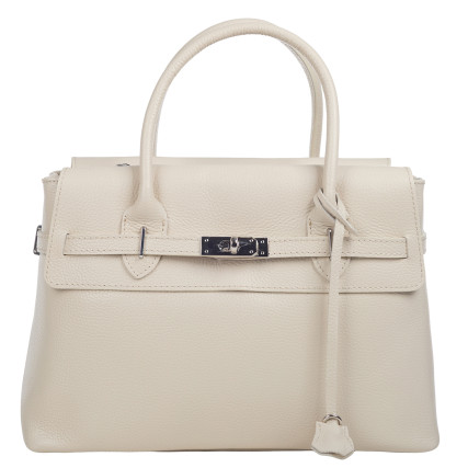 Кожаная женская сумка Virginia Conti бежевая VC03542beige – Фото 1