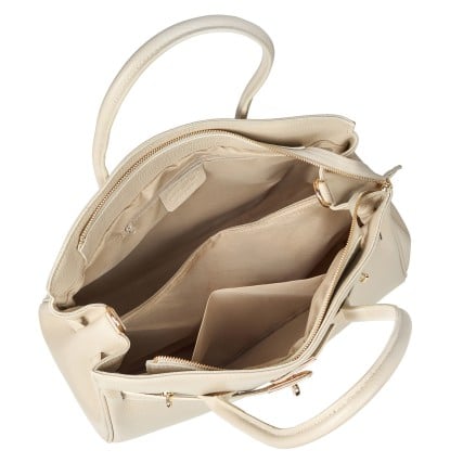 Кожаная женская сумка Virginia Conti бежевая VC04020beige – Фото 6