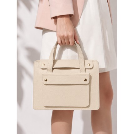 Кожаная женская сумка Virginia Conti бежевая VC04243beige