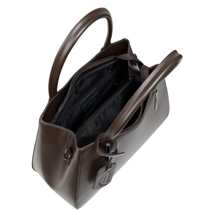 Кожаная женская сумка Virginia Conti шоколадная VC01565choco – Фото 6