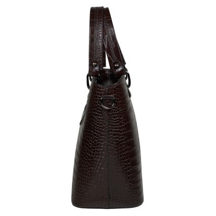 Кожаная женская сумка Virginia Conti шоколадная VC01651_c_choco кроко – Фото 5