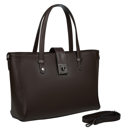 Кожаная женская сумка Virginia Conti шоколадная VC01738choco – Фото 2